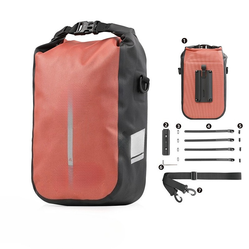 Cycling Hand Gear - 自転車バッグ 4L 完全防水 クイックリリースバックル付き フロントフォークバッグ クロスボーダー人気商品
