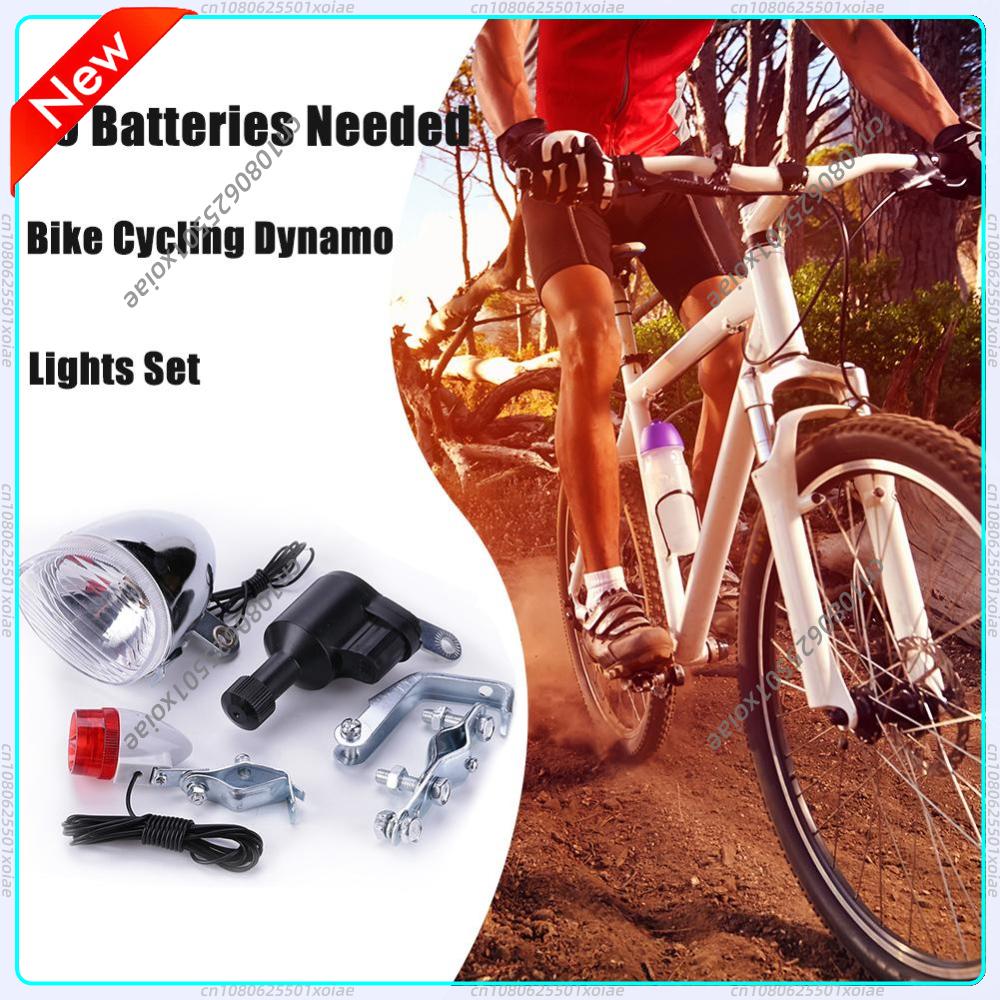 Bike Dynamo Light - 自転車サイクリングダイナモライトセット 安全設計 電池不要 ヘッドライト リアライト