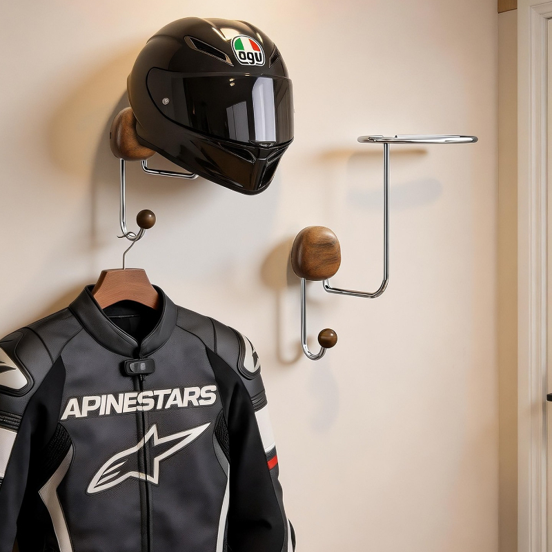 Cycling Gear Wall Mount - 壁掛け式ヘルメット収納ラック 穴あけ不要 高耐久性 ヘルメットディスプレイホルダー 家庭用 穴あけ不要