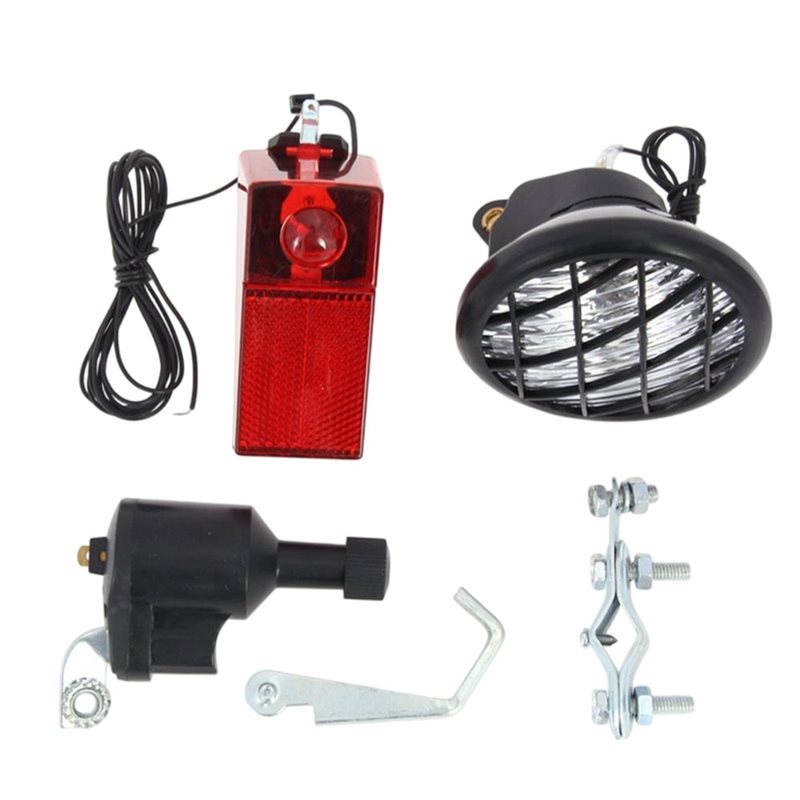 Bike Dynamo Light - HOES-バイク発電機摩擦発電機ダイナモヘッドライトテールライトキット電動バイク用ヘッドライトテールライトキット