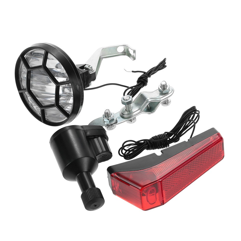 ダイナモ自転車ライトセット フロントとリア ABS アルミニ - Bike Dynamo Light のレビューと価格
