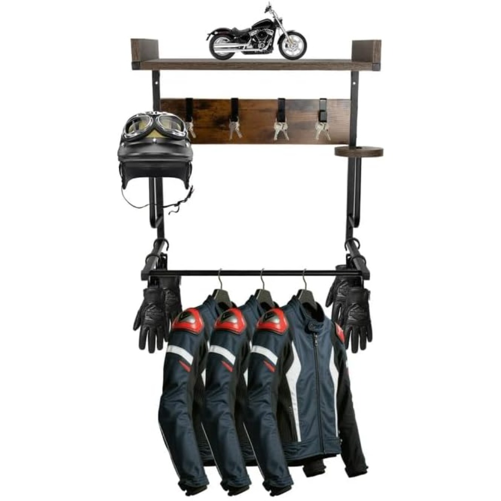 オートバイヘルメットホルダー、4つのグローブチップと4つのフ - Cycling Gear Wall Mount のレビューと価格