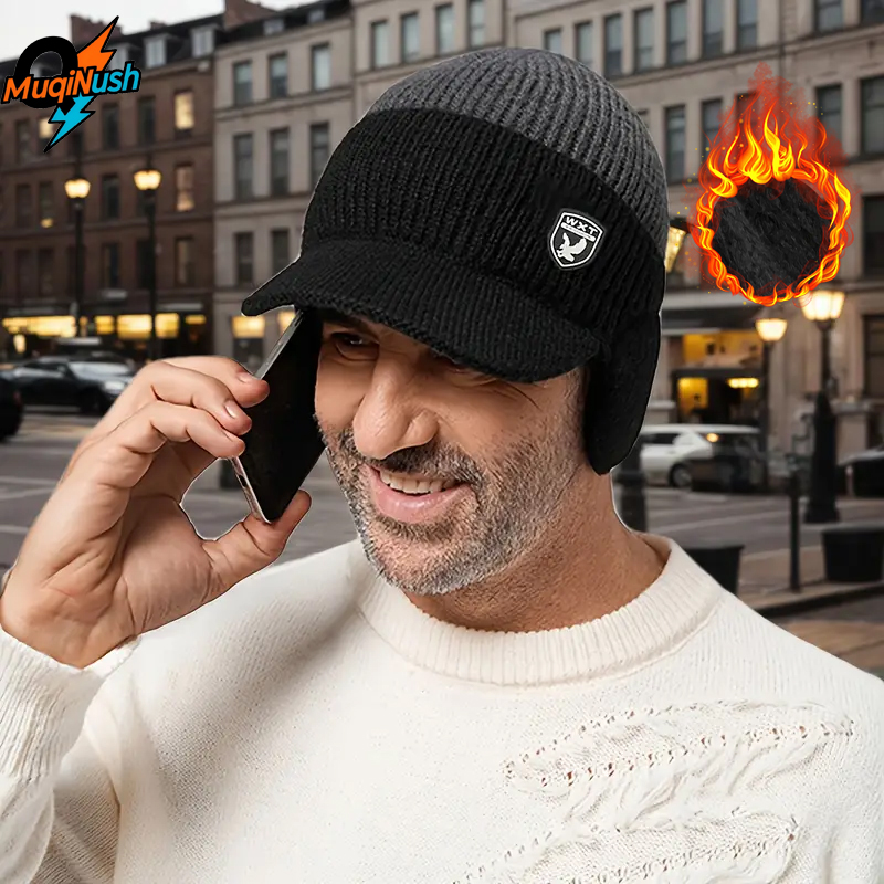 MuqiNush 冬用暖かいビーニー イヤーフラップ付き フ - Cycling Gear For Cold Weather のレビューと価格