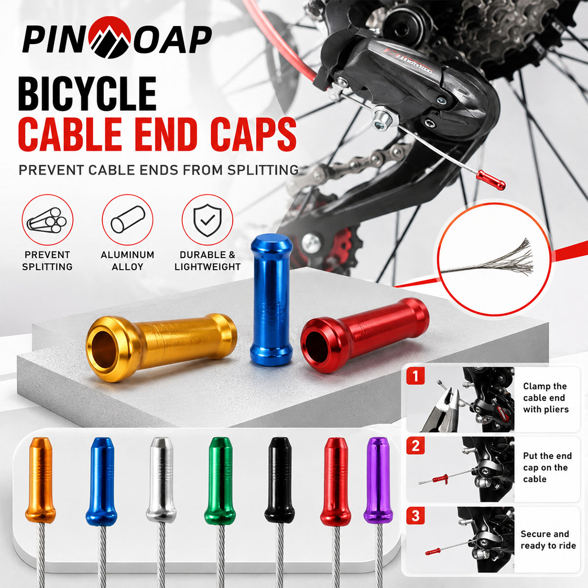 PINMOAP 100 個アルミバイクケーブルエンドキャップ - Cycling Gear Tips のレビューと価格