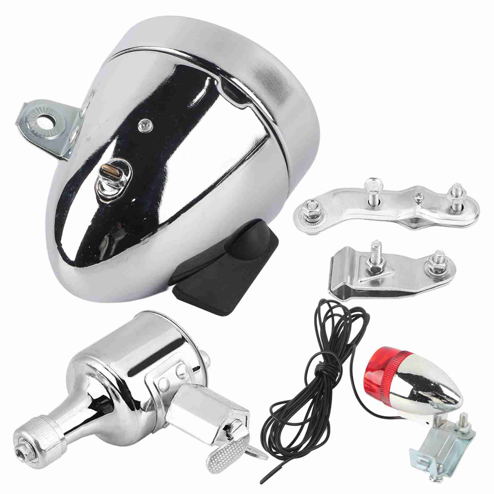 12V 6W 摩擦発電機ヘッドライトテールライトキット電動バ - Bike Dynamo Light のレビューと価格