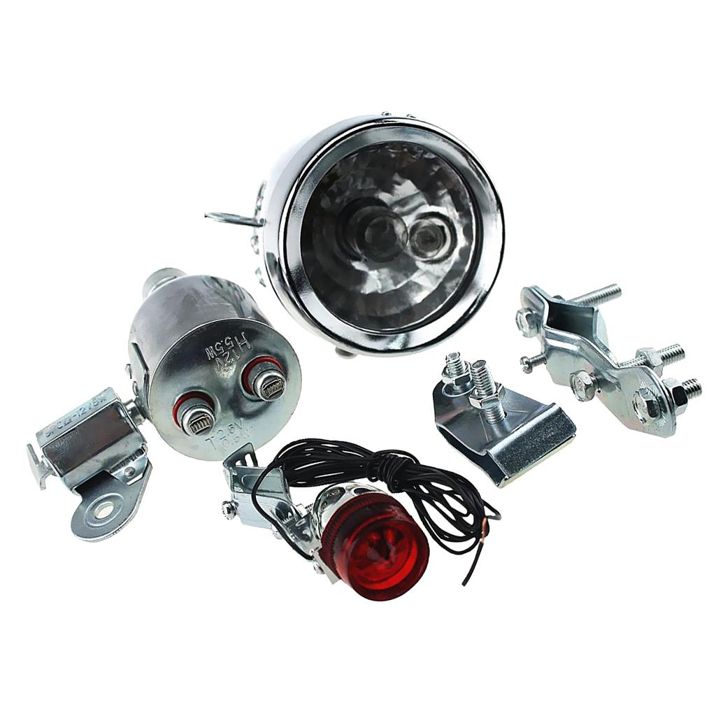 電動バイク摩擦発電機ダイナモヘッドテールライトキット 12V - Bike Dynamo Light のレビューと価格