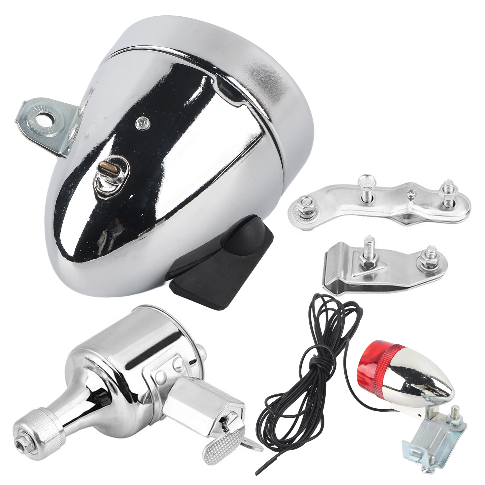 12V 6W 摩擦発電機ダイナモヘッドライトテールライトキッ - Bike Dynamo Light のレビューと価格