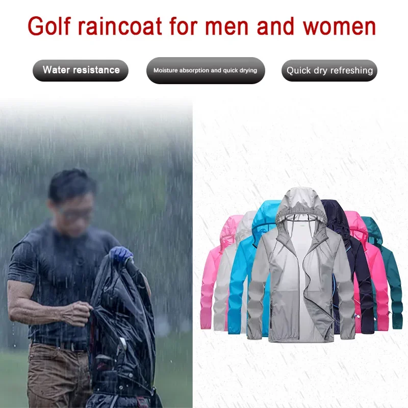 大人用防水軽量ゴルフレインコート、アウトドアジャケット、防雨 - Cycling Gear For Men のレビューと価格