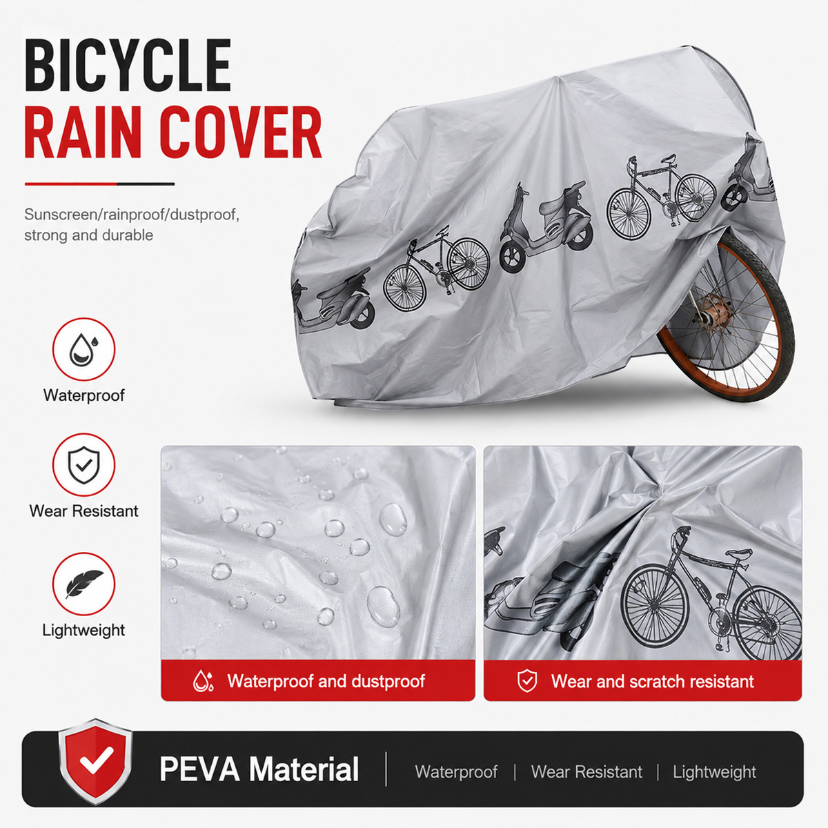 PINMOAP ユニバーサル自転車レインカバー防水屋外バイク - Cycling Gear Organizer のレビューと価格