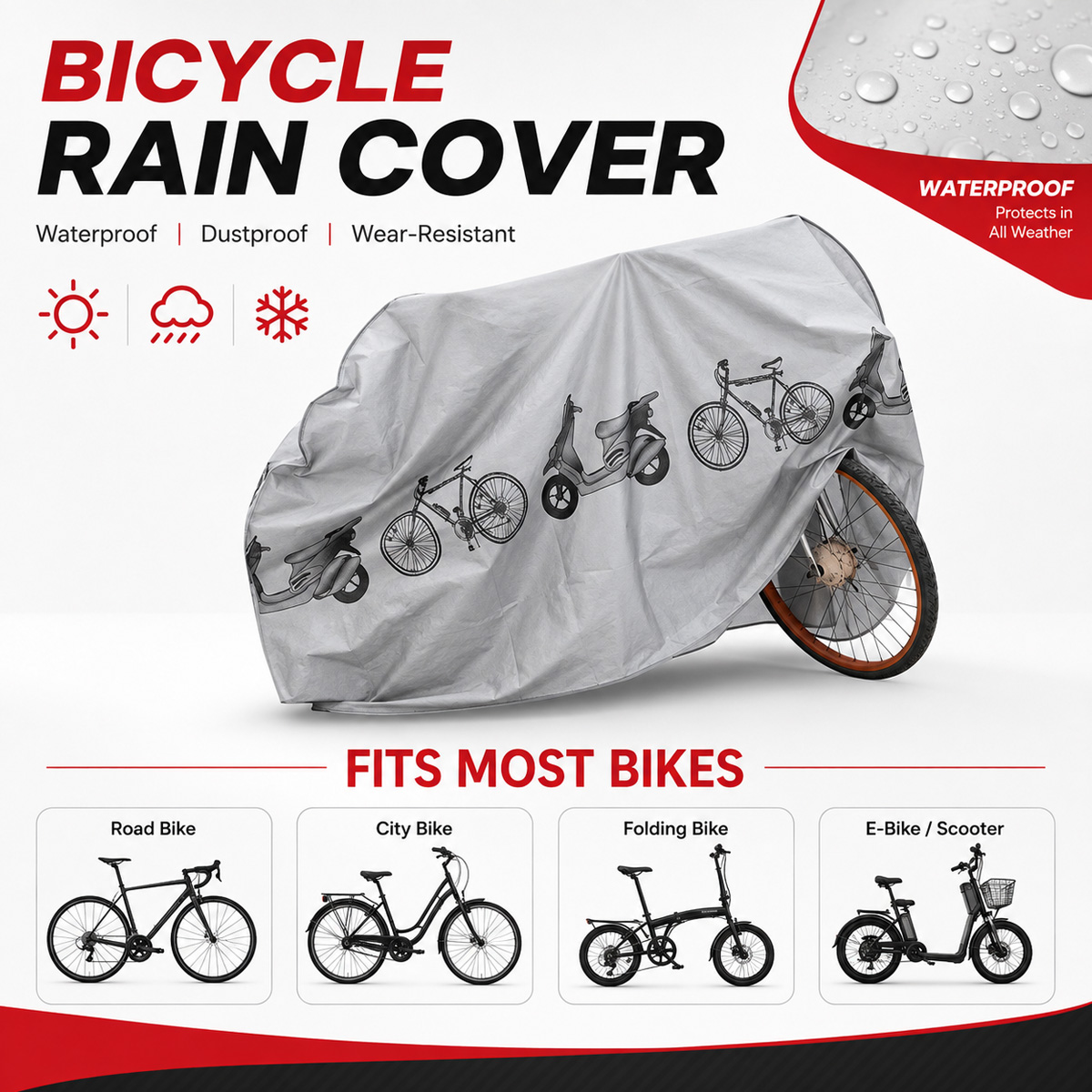 PINMOAP ユニバーサル自転車レインカバー防水屋外バイク - Cycling Gear Organizer のレビューと価格
