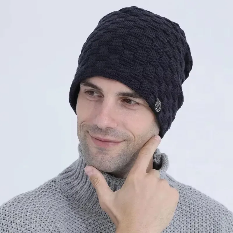 メンズプラッシュ裏地ビーニー冬帽子アウトドアスポーツ保温ニッ - Cycling Gear For Cold Weather のレビューと価格