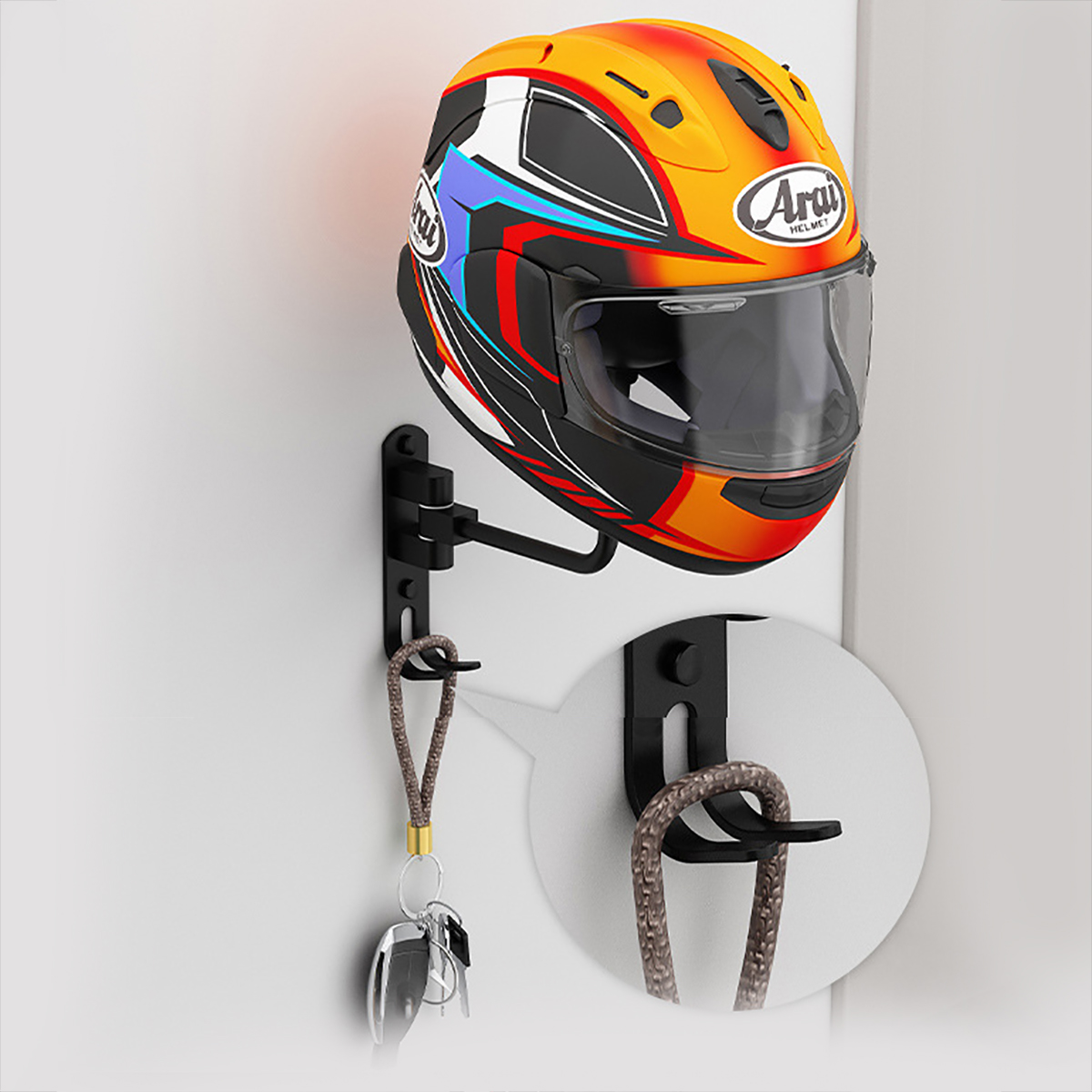 壁掛け式メタル製バイクヘルメットラック - 調整可能なバイク - Cycling Gear Wall Mount のレビューと価格