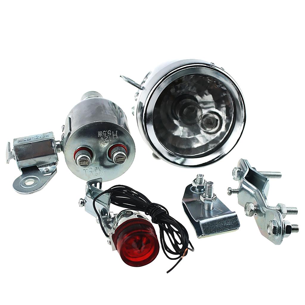 電動自転車 12V ダイナモヘッドライトテールライトキット  - Bike Dynamo Light のレビューと価格