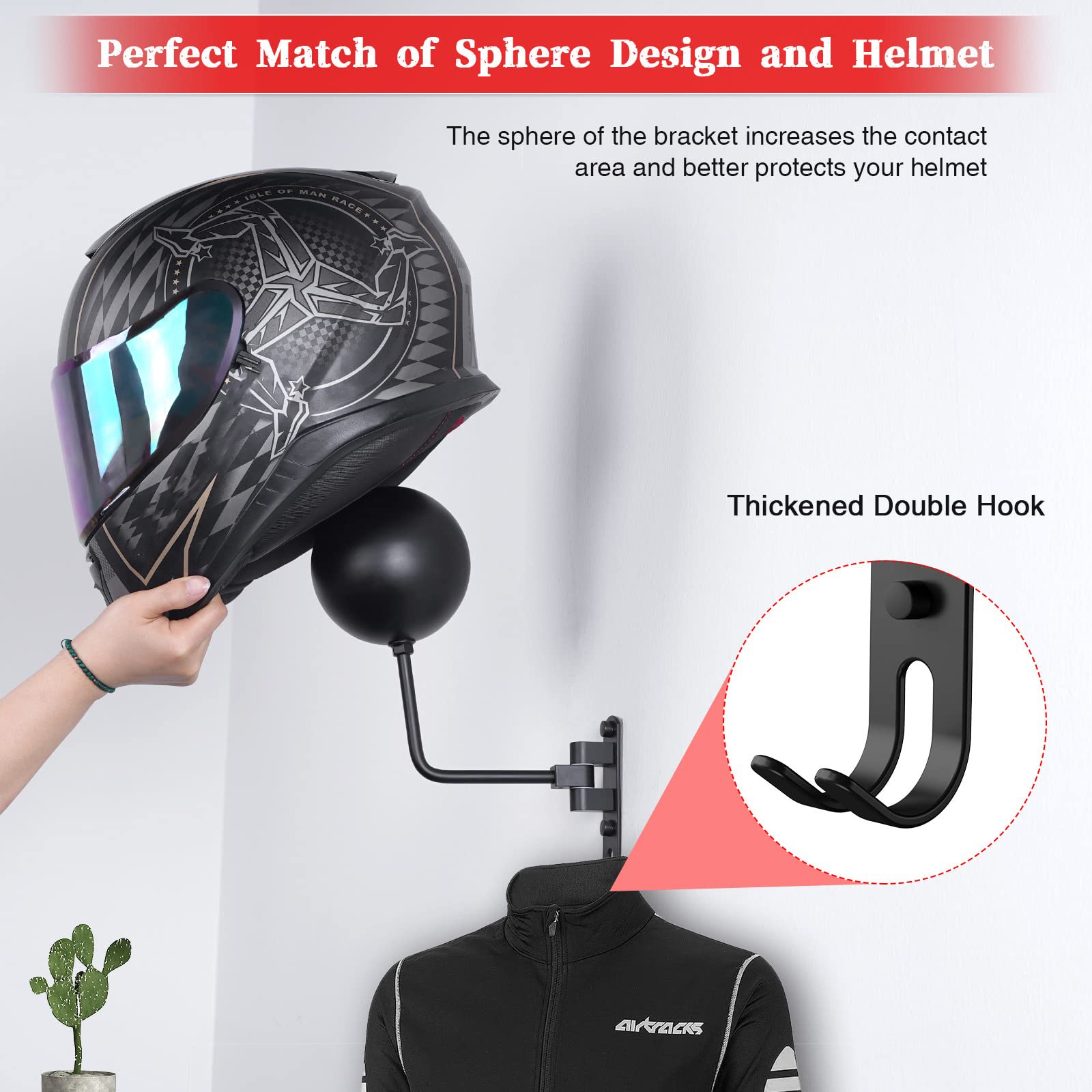 オートバイヘルメット壁掛けホルダー - バイク、野球、サイク - Cycling Gear Wall Mount のレビューと価格