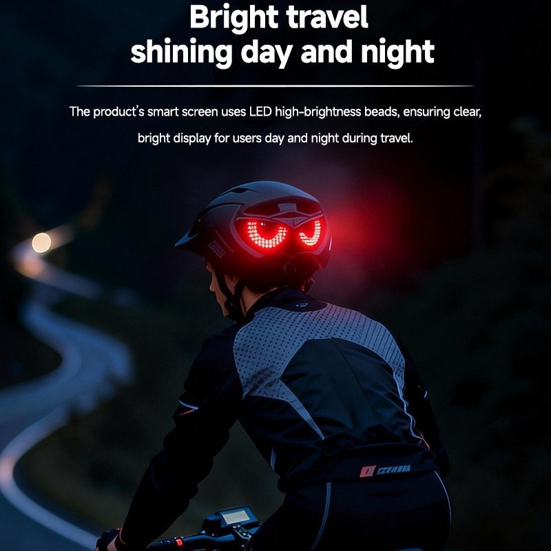 新型LEDデーモンアイ警告灯付きバイク自転車用ヘルメット、夜 - Bicycle Helmet のレビューと価格