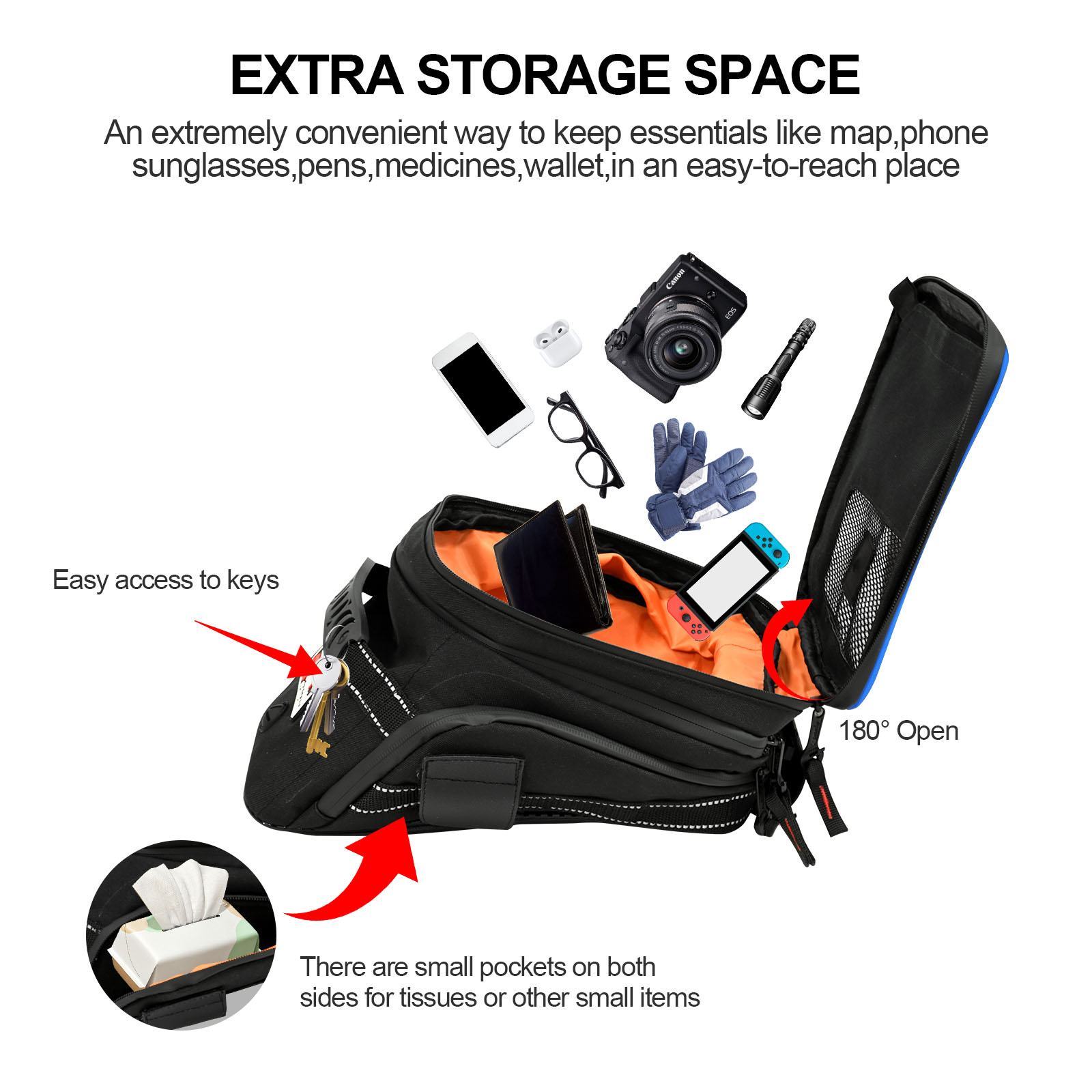 伸縮性のあるオートバイのバックパック,ワイヤレスディスプレイ - Cycling Gear Organizer のレビューと価格
