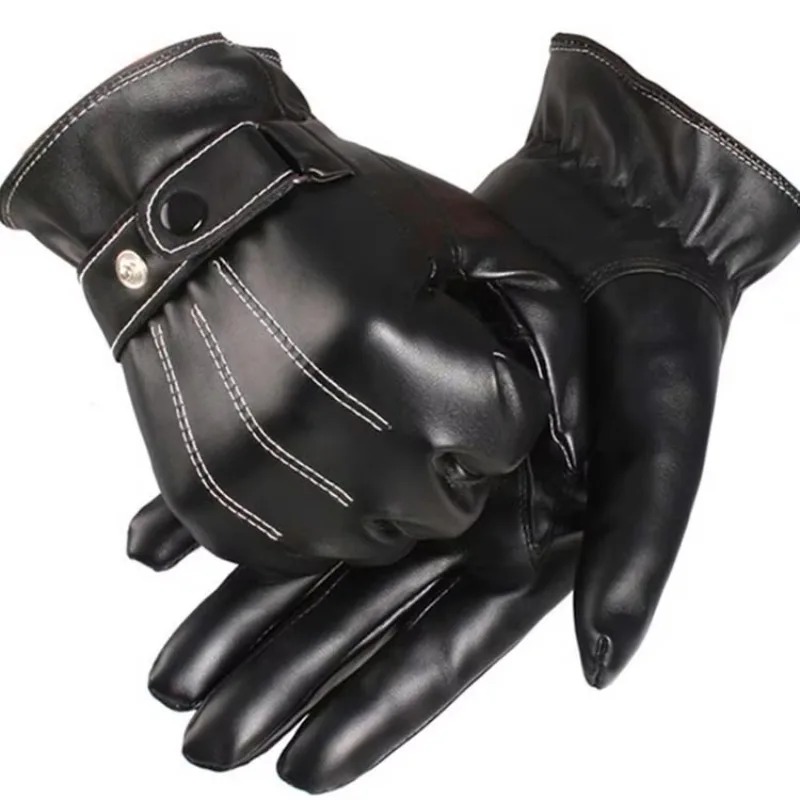 男性の手袋 Pu レザーぬいぐるみ裏地サーマルフルハンドタッ - Cycling Hand Gear のレビューと価格