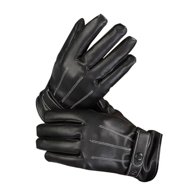 男性の手袋 Pu レザーぬいぐるみ裏地サーマルフルハンドタッ - Cycling Hand Gear のレビューと価格