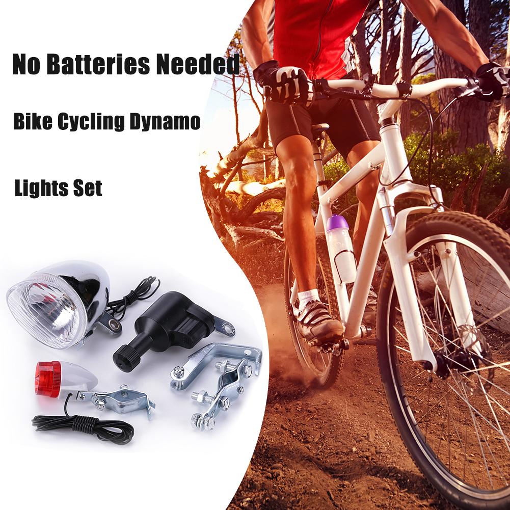 自転車サイクリングダイナモライトセット 安全設計 電池不要  - Bike Dynamo Light のレビューと価格