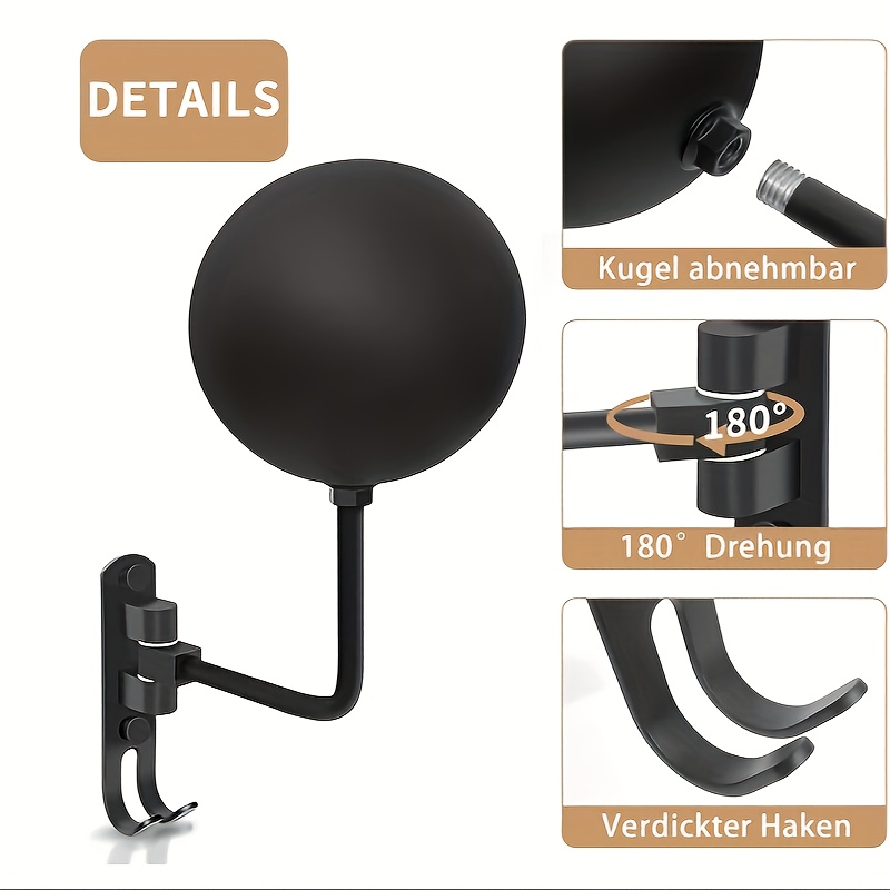 180 °   回転式オートバイヘルメット壁掛けハンガー、ジ - Cycling Gear Wall Mount のレビューと価格